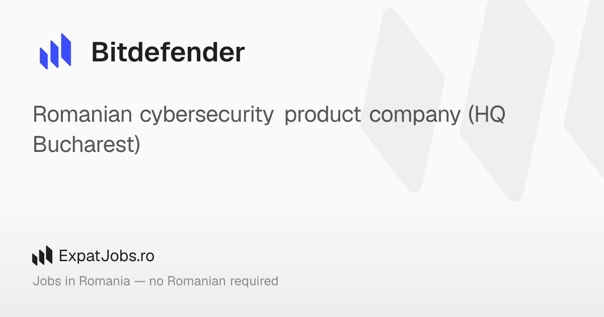 Bitdefender jobs & careers — ExpatJobs.ro